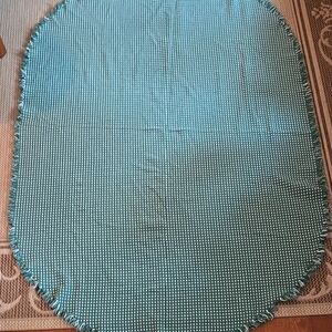 Woven Tablecloth Forest Green And White Reversible Oblong 53" X 78"